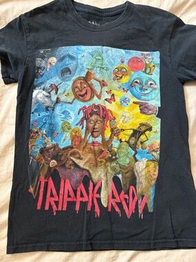 Trippie Redd Graphic Band Tee - Black with Multicolor Print